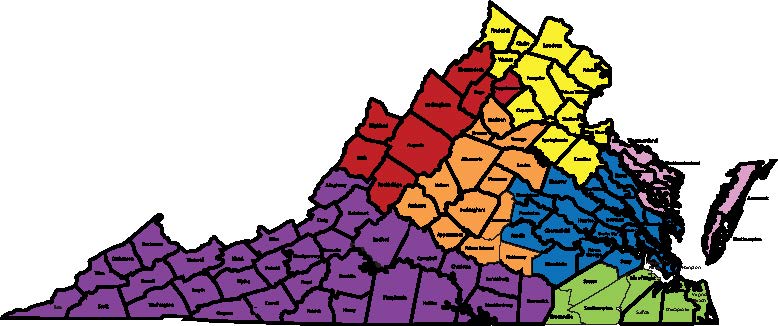 Service Area Map of Virginia